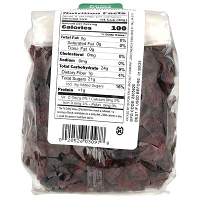 Bergin Fruit and Nut Company, Red Tart Cherries, Dried, 10 oz (283 g)