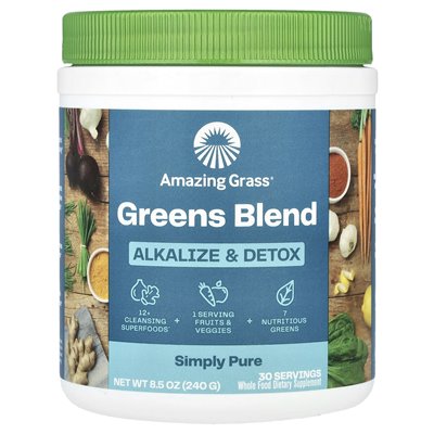 Niesamowita trawa, zielona mieszanka, Alkalize & Detox, 8,5 uncji (240 g) Niesamowita trawa, zielona mieszanka, Alkalize & Detox, 8,5 uncji (240 g)