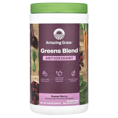 Amazing Grass, Greens Blend, Antioxidant, Sweet Berry, 14.8 oz (420 g)