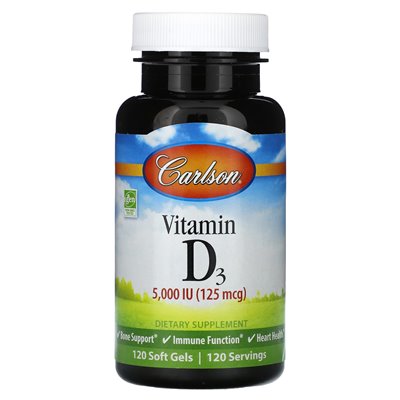 Carlson Vitamin D3 125 mg (5000 IE) 120 Kapseln