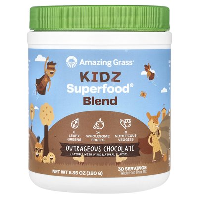Niesamowita trawa, Kidz Superfood® Blend, oburzająca czekolada, 6,35 uncji (180 g)