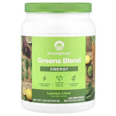 Amazing Grass, Greens Mix, Energy, Lemon, 1.54 lbs (700 g)