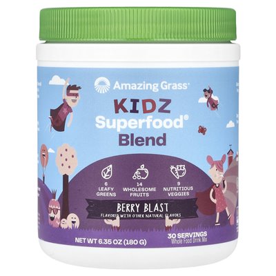 Niesamowita trawa, Kidz Superfood® Blend, Berry Blast, 6,35 uncji (180 g)