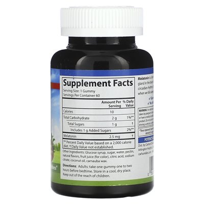 Carlson, Melatonin Gummies, Natural Strawberry, 2.5 mg, 60 vegetarian