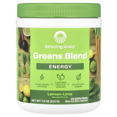 Niesamowita trawa, mieszanka zieleni, energia, limonka cytrynowa, 7,4 uncji (210 g)
