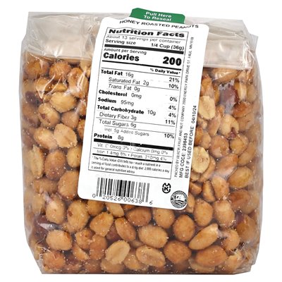 Bergins Fruit and Nut Company, Honey Pieczone orzeszki ziemne, 16 uncji (454 g)