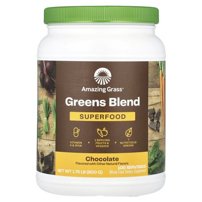 Amazing Grass, Mixed Greens, Superfood, Chocolate, 1.76 lbs (800 g)