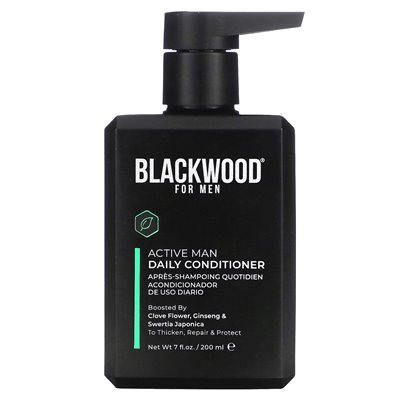 Blackwood for Men, Active Man, Daily Conditioner, Clove Flower, żeń -szeń i Swertia japonica, 7 Fl Oz (200 ml)