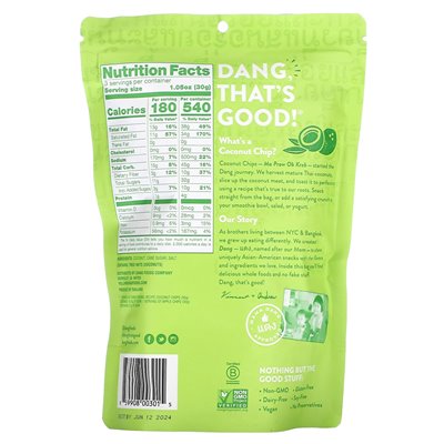 Dang Foods, Coconut Chips, Original Recipe, 3.17 oz (90 g)