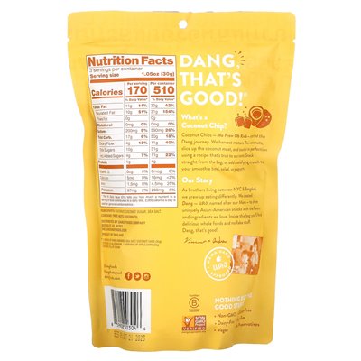 Dang Foods, chipsy kokosowe, karmelowa sól morska, 3,17 uncji (90 g) Dang Foods, chipsy kokosowe, karmelowa sól morska, 3,17 uncji (90 g)