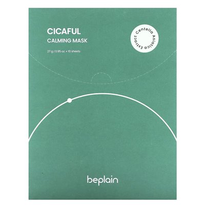 BELLAIN, CICAFUL Calming Beauty Mask, 10 sheets, 0.95 oz (27 g)
