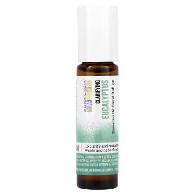 Aura Cacia, mieszanka olejków eterycznych, wyjaśnienia, eukaliptus, 0,31 Fl Oz (9,2 ml)