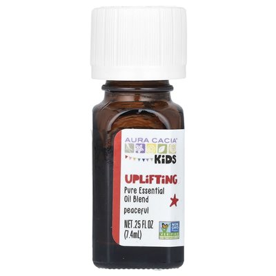Aura Cacia, dzieci, mieszanka czystego olejku eterycznego, podnoszenie, 0,25 fl oz (7,4 ml) Aura Cacia, dzieci, mieszanka czystego olejku eterycznego, podnoszenie, 0,25 fl oz (7,4 ml)