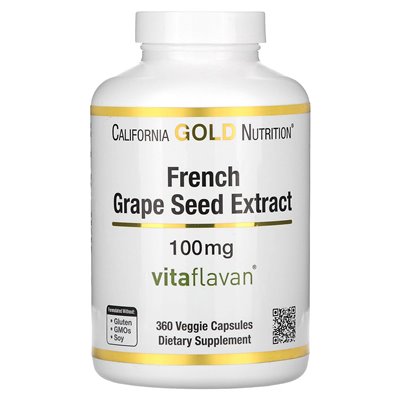 California Gold Nutrition, französischer Traubenextrakt, Vitaflavan, 100 mg, 360 vegetarische Kapseln