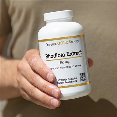 California Gold Nutrition, Rhodiola Extract, 500 mg, 180 kapsułek wegetariańskich