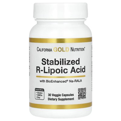 California Gold Nutrition, stabilisierte R-Liponsäure, 30 vegetarische Kapseln