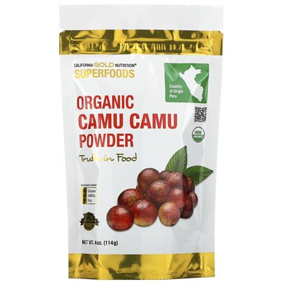 California Gold Nutrition, Organic Camu Camu Powder, 4 uncje (114 g) California Gold Nutrition, Organic Camu Camu Powder, 4 uncje (114 g)