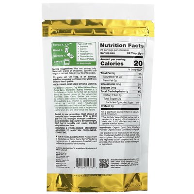 California Gold Nutrition, Organic Camu Camu Powder, 4 uncje (114 g) California Gold Nutrition, Organic Camu Camu Powder, 4 uncje (114 g)
