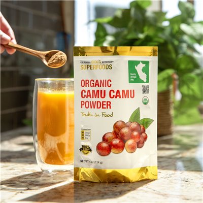 California Gold Nutrition, Organic Camu Camu Powder, 4 uncje (114 g) California Gold Nutrition, Organic Camu Camu Powder, 4 uncje (114 g)