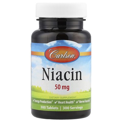 Carlson, Niacin, 50 mg, 300 Tabletten