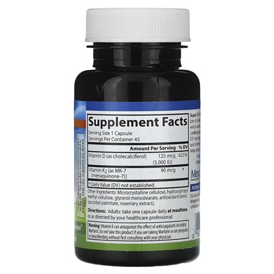 Carlson, Super D3 + K2, 45 Vegetarian Capsules