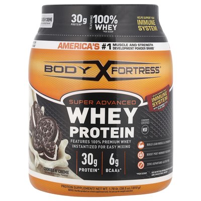 Body Fortress, Super Advanced Białko serwatki, ciasteczka N 'Creme, 1,78 funta (810 g)