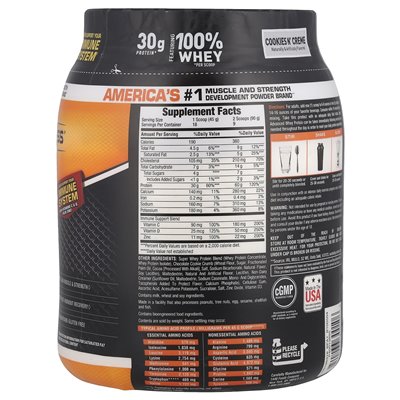 Body Fortress, Super Advanced Białko serwatki, ciasteczka N 'Creme, 1,78 funta (810 g)