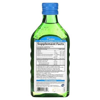 Carlson, Kid's Wild Norwegian, COD Wątrobowa olej, guma bąbelkowa, 8,4 fl oz (250 ml)