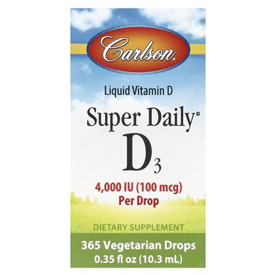 Carlson, Super Daily® D3, 100 mcg (4000 IE), 0,35 Fl Oz (10,3 ml)
