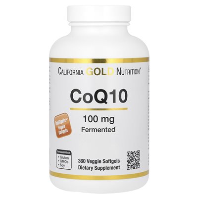 California Gold Nutrition, COQ10, 100 mg, 360 wegetariańskich softgels