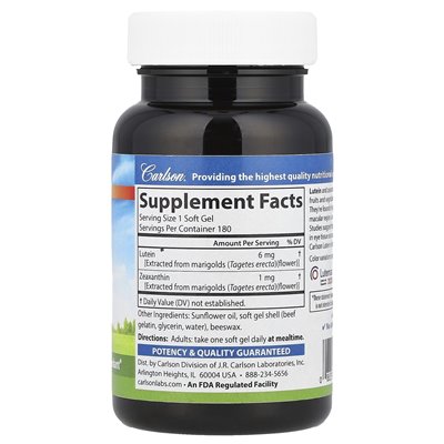 Carlson, Lutein, 180 Kapseln