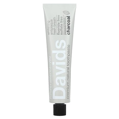 Davids, Premium Natural Natural Pastase, Peppermint + węgiel, 5,25 uncji (149 g)