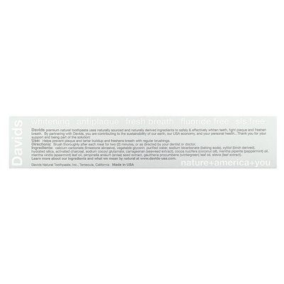 Davids, Premium Natural Natural Pastase, Peppermint + węgiel, 5,25 uncji (149 g)