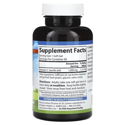 Carlson, C-Gele, Vitamin C, 1000 mg, 60 Weichkapseln