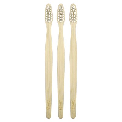 Davids Natural Toothpaste, Premium Bamboo Toothbrush, Soft, Adult, 3 Toothbrushes Davids Natural Toothpaste, Premium Bamboo Toothbrush, Soft, Adult, 3 Toothbrushes