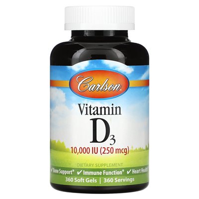 Carlson Vitamin D3 250 mcg (10.000 IE) 360 Kapseln