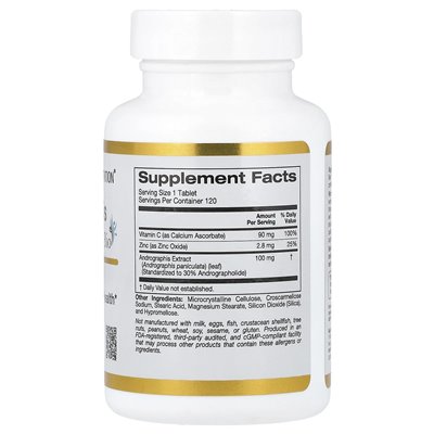 California Gold Nutrition, andrographis odporne na AP-bio, 100 mg, 120 tabletek California Gold Nutrition, andrographis odporne na AP-bio, 100 mg, 120 tabletek