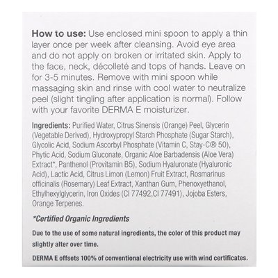 Derma E Vitamin C Inner Membrane Citrus Peel Facial Peel, 2oz (56g)