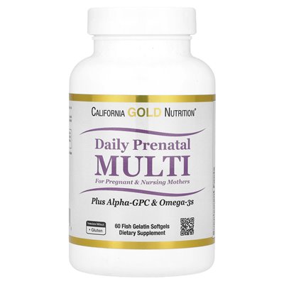 California Gold Nutrition, prenatalna multiwitamina, 60 żelatyna rybna miękka California Gold Nutrition, prenatalna multiwitamina, 60 żelatyna rybna miękka