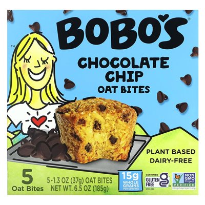 Bobo Oatmeal Bars, Chocolate Oat Bites, 5 Bites, 1.3 oz (37 g)