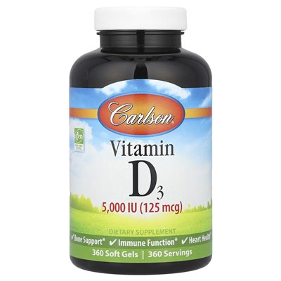 Carlson Vitamin D3 125 MCG (5000 IE) 360 Kapseln