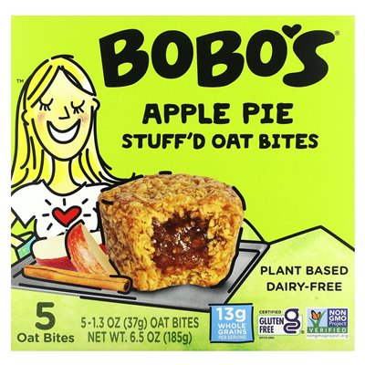 Paski owsiane Bobo, kęsy owsiane, szarlotka, 5 kęsów, 1,3 uncji (37 g)