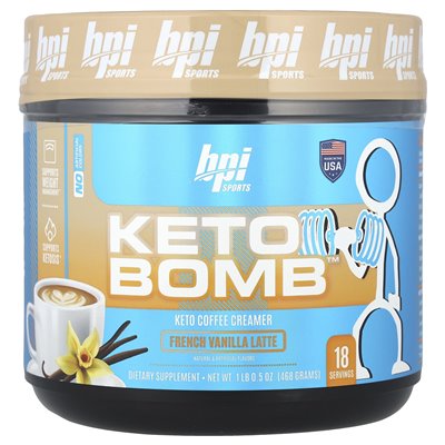 BPI Sports, Keto Bomb™, Keto Coffee Creamer, French Vanilla Latte, 1 lb 0.5 oz (468 g)