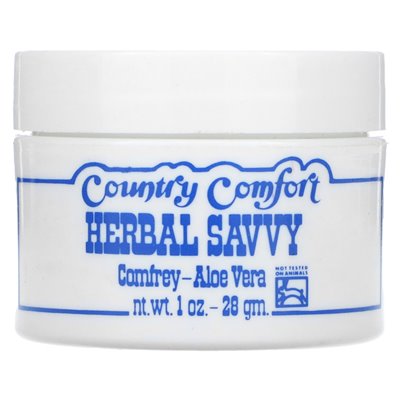 Country Comfort, Herbal Savvy, Comfrey-Aloe Vera, 1 uncja (28 g)