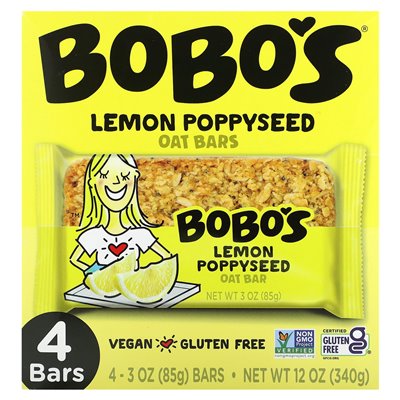 Paski owsiane Bobo, mak, 4 bary, 3 uncje (85 g) Paski owsiane Bobo, mak, 4 bary, 3 uncje (85 g)
