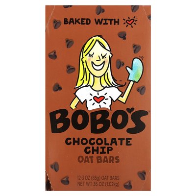 Patry owsiane Bobo, batony z kawałkami czekolady, 12 barów, 3 uncje (85 g)