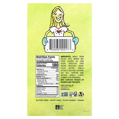 Bobo oatmeal bars, chocolate chip bars, 12 bars, 3 ounces (85 g)