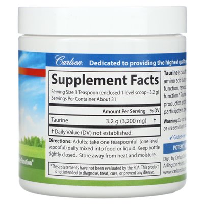 Carlson Taurine Powder 3.53 oz (100 g)