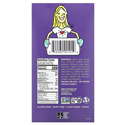 Bato Bobo's Oat, Stuff'd Oat Bats, Schokoladen-Mandelbutter, 12 Riegel, 2,5 oz (70,8 g)