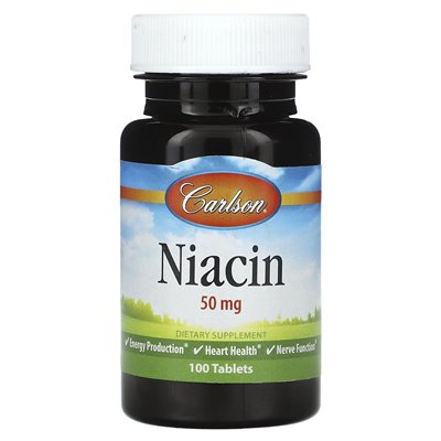 Carlson, Niacin, 50 mg, 100 tablets